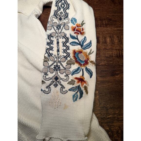 Johnny Was Eleni Thermal Embroidered Hooded Pullover women's medium - Picture 6 of 6